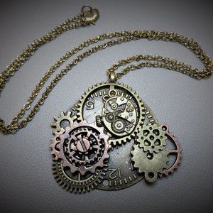 Steam Punk Necklace Metal Victorian Edwardian Style Steampunk
